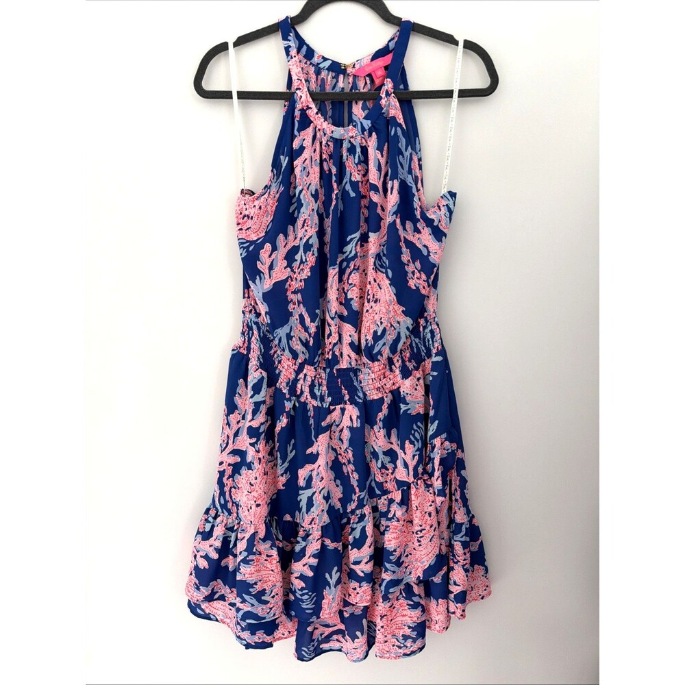 Lilly Pulitzer Pamelyn Dress Borealis Blue Womens 16 Swim On Over All Over Print - Picture 4 of 15